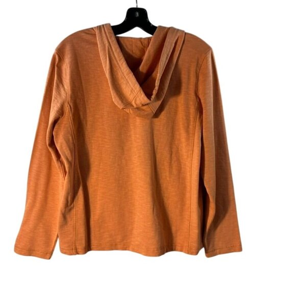 Orvis Womens Orange Full-Zip Lightweight Hoodie, Side Pockets - Picture 6 of 10